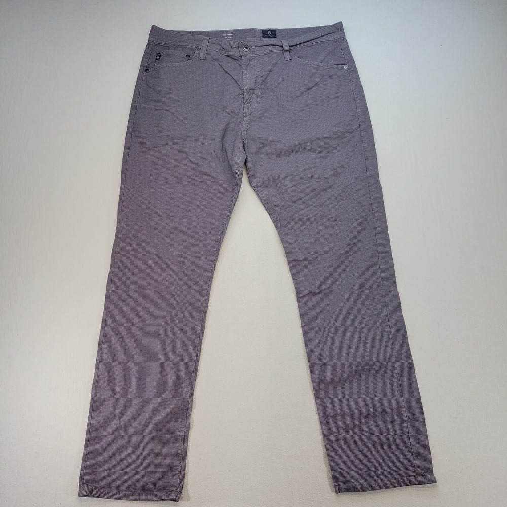 AG Adriano Goldschmied The Everett Slim Straight Pants Mens 38x32 Purple Pattern